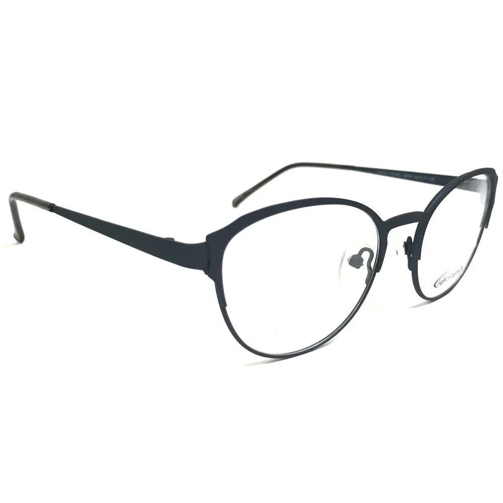 Eight to Eighty Eyeglasses Frames FANNY PEARL GRAY Blue Round Cat Eye 49-17-135